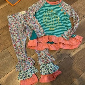Girls Matilda Jane outfit top and ruffle pants